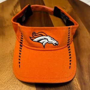 Denver Broncos New Era NFL Orange Visor, in gently worn condition, clean.